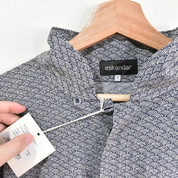 Eskandar NWT Women Shirt Top Blouse 100% Silk Sz 1 Longer Back Wide Z34 - Picture 3 of 8